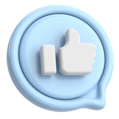 Like icon. Like button. 3D illustration.