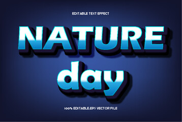 Obraz premium Nature Day Editable Text Effect 3D Emboss Gradient Style