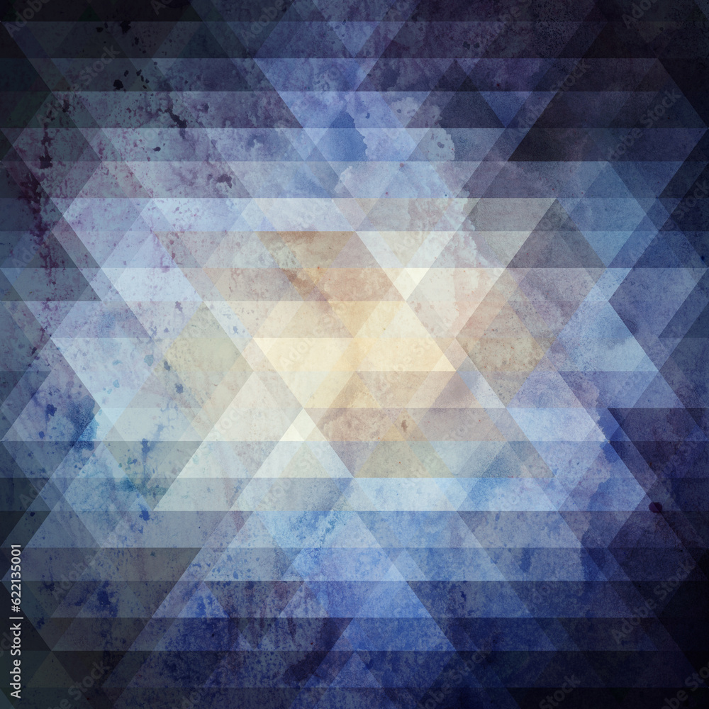 Poster abstract colorful watercolor background with geometric elements triangles