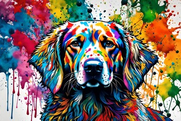 dog with eyes wallpaper and background generated by AI