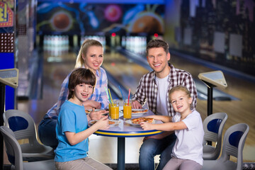 Smiling people in cafe