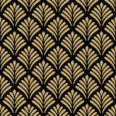 Japanese Feather Fan Wave Vector Seamless Pattern