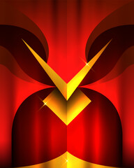 Abstract red and gold geometric style elegant background