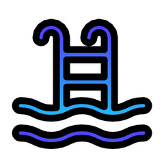 swimming pool gradient fill icon
