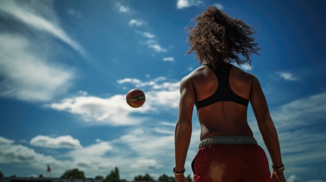 beach handball player generative ai