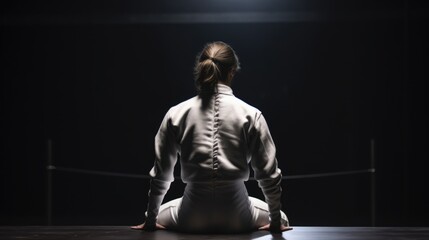 Fototapeta na wymiar fencing player training generative ai
