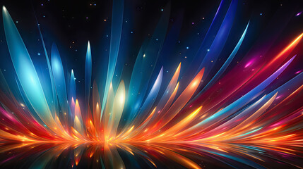 Fototapeta premium An AI generated illustration showcasing an abstract pattern of neon light waves, creating a visually striking image that captures the essence of a futuristic style