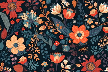 flower seamless pattern, Modern abstract