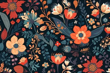 Zelfklevend Fotobehang flower seamless pattern, Modern abstract © waranyu