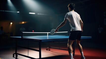 table tennis athlete training generative ai - obrazy, fototapety, plakaty