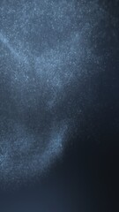 Abstract swarm of silver liquid buoyancy star particles. Elegant festive cosmic lights 3D illustration background. Vertical magic holidays backdrop and twinkling fairy dust slow motion wallpaper.