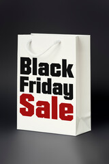 An image of a white shopping bag black friday sale