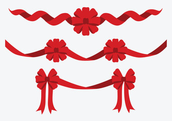 Christmas ribbon or red opening ribbon