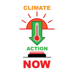 We must act now to stop irreversible consequences of climate change. Conceptual vector illustration.