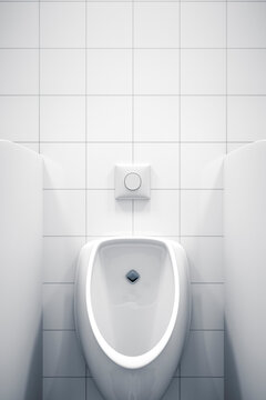 3d rendering of a white urinal with space for your content
