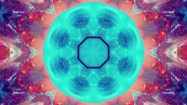 Colorful looped kaleidoscopic background for title credits, intro sequences, music videos, meditations, event projections and other over-all amazing effects