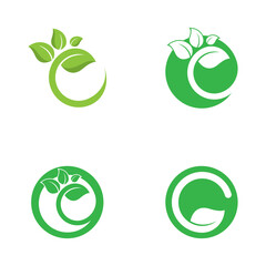 Leaf vector logo template icon set