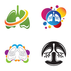 Fototapeta premium Lungs logo vector icon set