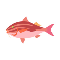 オキナヒメジ。フラットなベクターイラスト。
Blackspot goatfish. Flat designed vector illustration.