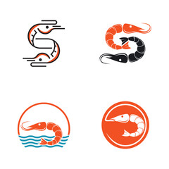 Shrimp logo vector icon set