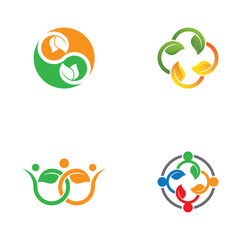 Leaf vector logo template icon set