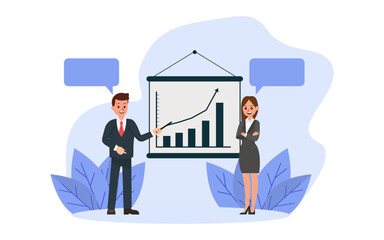 Project management and financial report strategy. Consulting team. Collaboration concept with collaborative people. Isometric business analysis planning. Flat isometric characters vector illustration