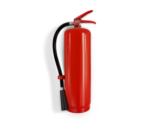 fire extinguisher on wall isolated PNG transparent