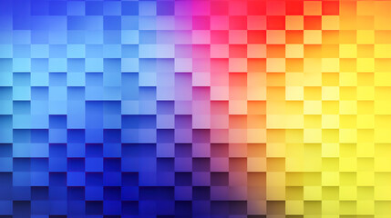 Abstract background of volumetric squares, blue pink yellow neon. Artistic background, Template for postcard, wallpaper
