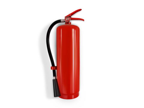 fire extinguisher on wall isolated PNG transparent