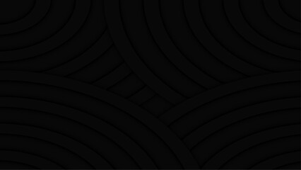 Black smooth circles abstract tech background. Vector design