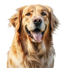 Isolated PNG cut out of a Golden Retriever, Generative ai