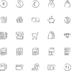 ミニミニ筆書きビジネスアイコンセット03