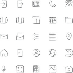 ミニミニ筆書きビジネスアイコンセット04