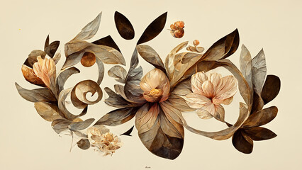 rustic floral vectorobject art