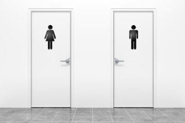 3d rendering of a wc for women and men