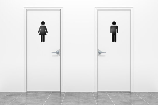 3d rendering of a wc for women and men