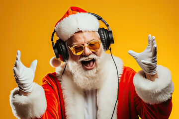 Christmas Groove Nightclub Invite for Funky Crazy Santa Claus DJ, Rocking the Party with Style. created with Generative AI