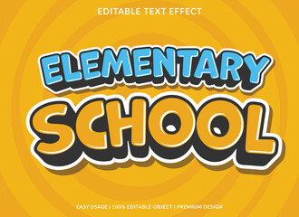 elementary school editable text effect template use for font style headline - obrazy, fototapety, plakaty
