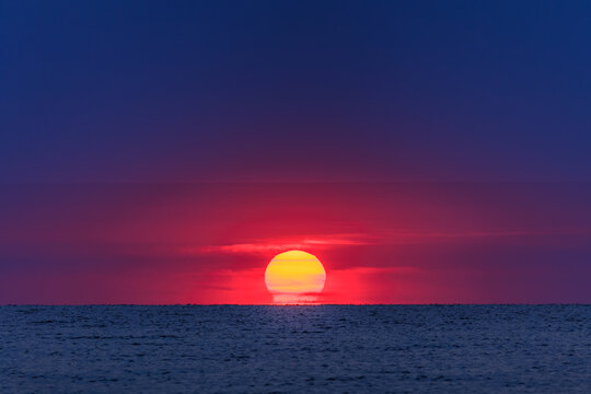 beautiful sunrise at sea. Black Sea, Romania