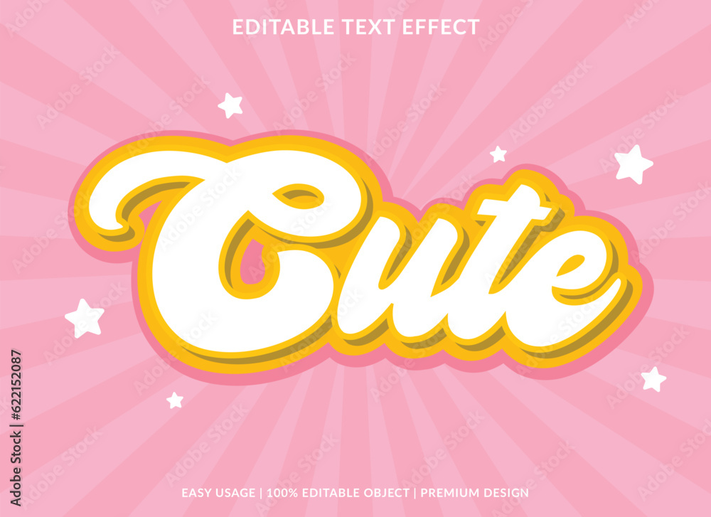 Poster cute editable text effect template use for font style headline