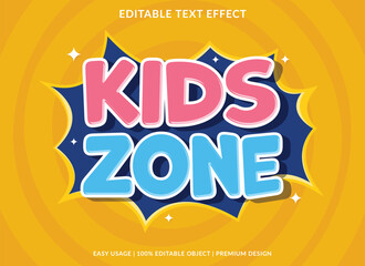 kids zone editable text effect template use for font style headline