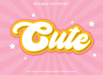 cute editable text effect template use for font style headline