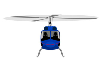 正面から見た飛んでいるヘリコプター