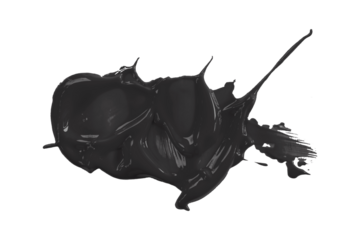 Shiny black gray brush watercolor painting isolated on transparent background. watercolor png