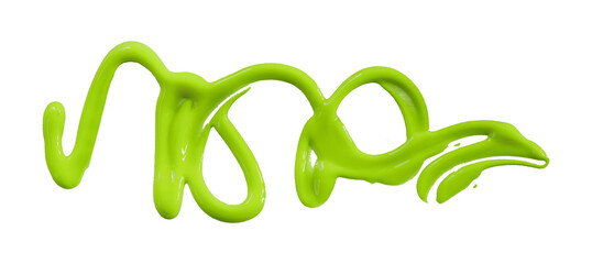 green watercolor drop zigzag isolated on transparent background