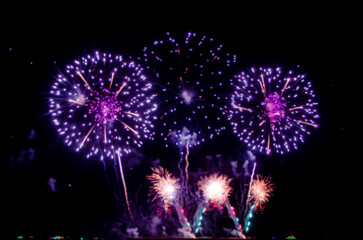 Colorful fireworks,A fireworks display against the night sky