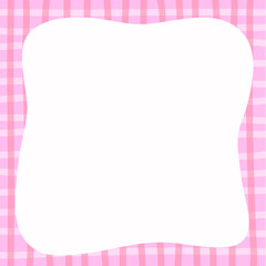 Plaid or checkered Pattern Frames Background.  Scottish tartan plaid texture. Pink Wallpaper Design. Template for gift card, collage, scrapbook or photo album and portrait.