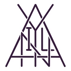 Black line drawing, Symbol design with letters A, I, L Y, N Logo pattern.