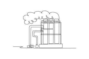 Single one line drawing world ozone day concept. Continuous line draw design graphic vector illustration.