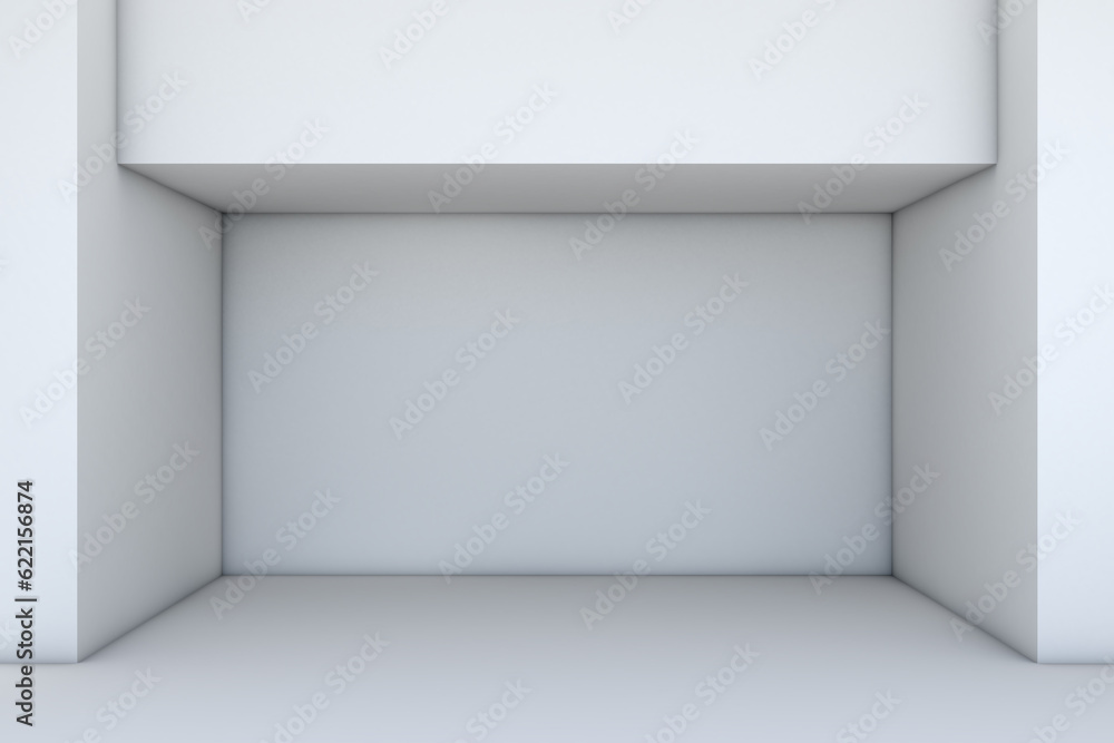Poster empty storefront with shadow. 3d illustration. template for design